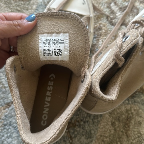 Suede Platform Converse High Tops - Picture 5 of 5